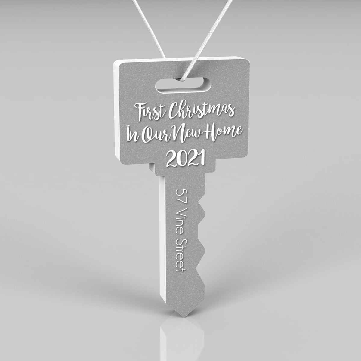 New Home Christmas Ornament, Personalized Ornament, Key Shape Christmas Ornament, Housewarming Gift