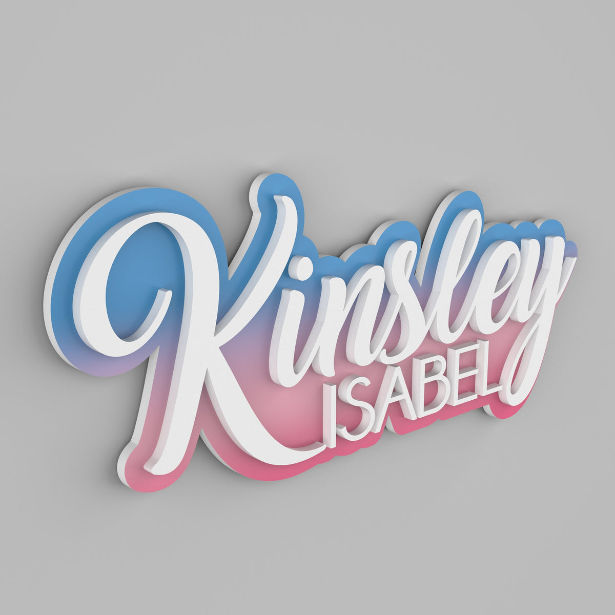Layered Name Sign - Name Signs for Nursery Above Crib. Personalized Newborn Sign for Baby Girl