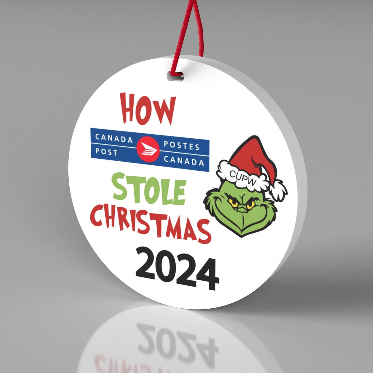 Canada Post Strike Ornament - How Canada Post Stole Christmas - Funny Christmas Ornament, Humorous Holiday Decoration - Mail Strike