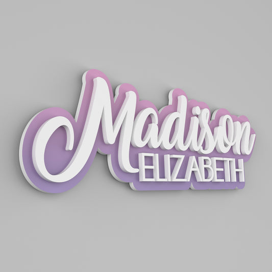 Nursery Name Sign - Custom Baby Name Sign - Nursery Wall Art - Personalized Gift For Baby - Layered 3D Name Sign