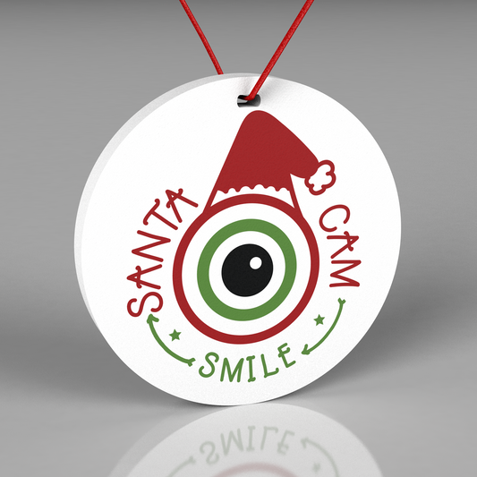 Santa Cam Christmas Ornament, Kids Christmas Tree Ornament with Gift Box
