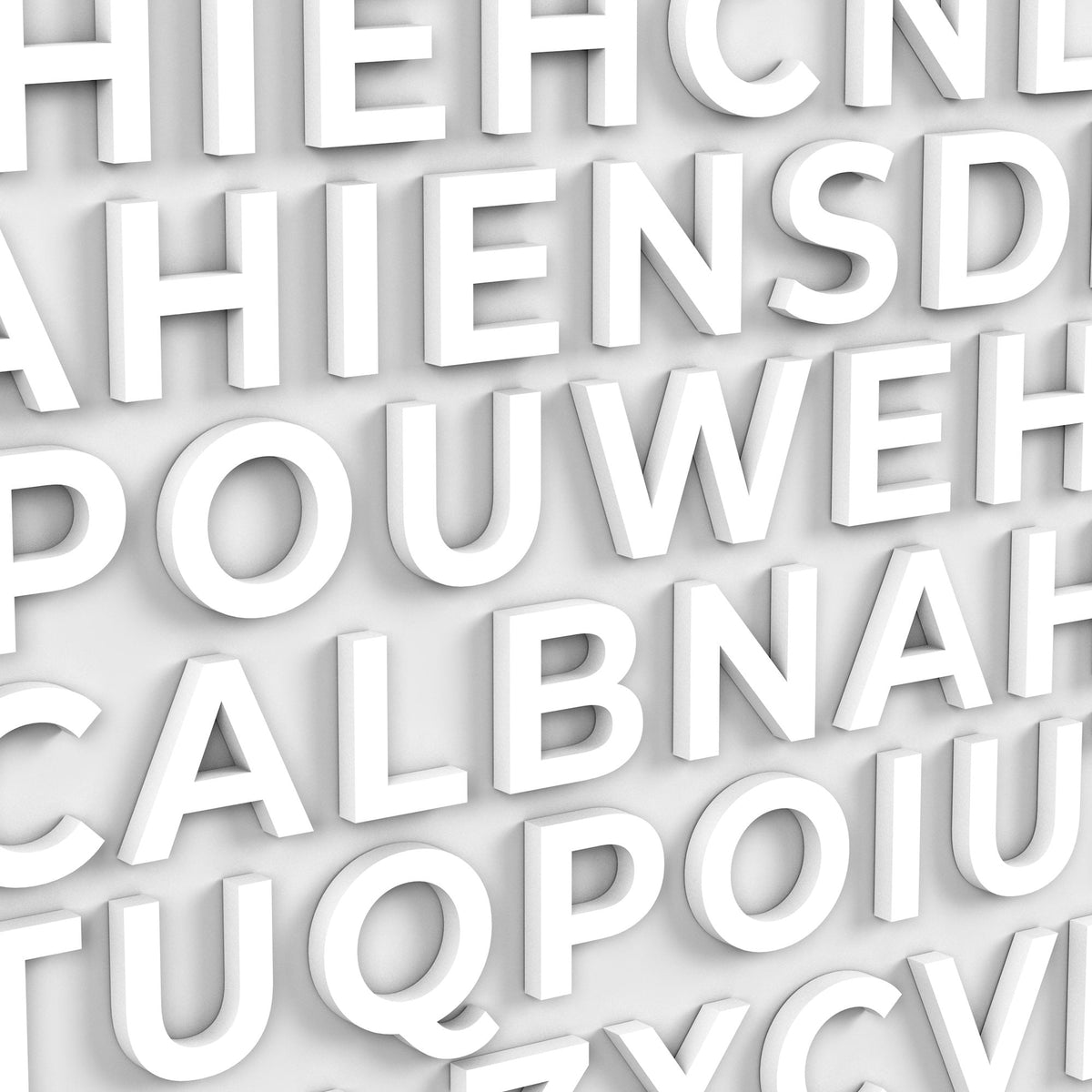 white PVC 
wall letters