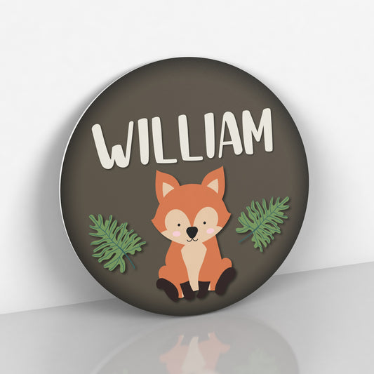 Woodland Nursery Name Sign - Fox Nursery Decor