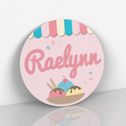 Ice Cream Name Sign