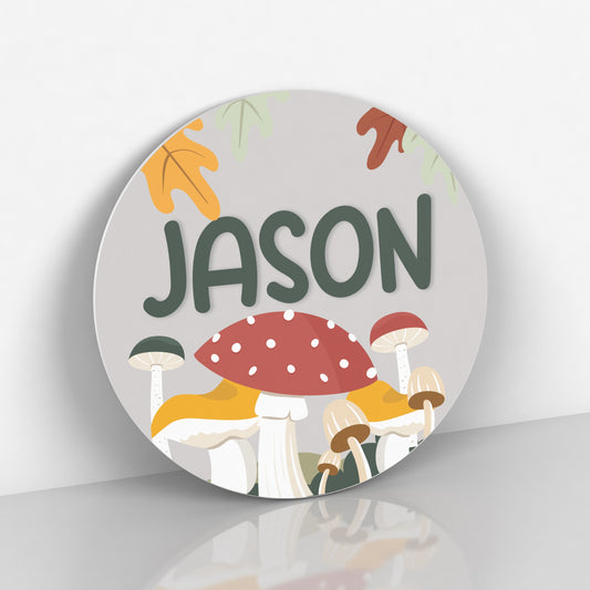 Mushroom Baby Name Sign