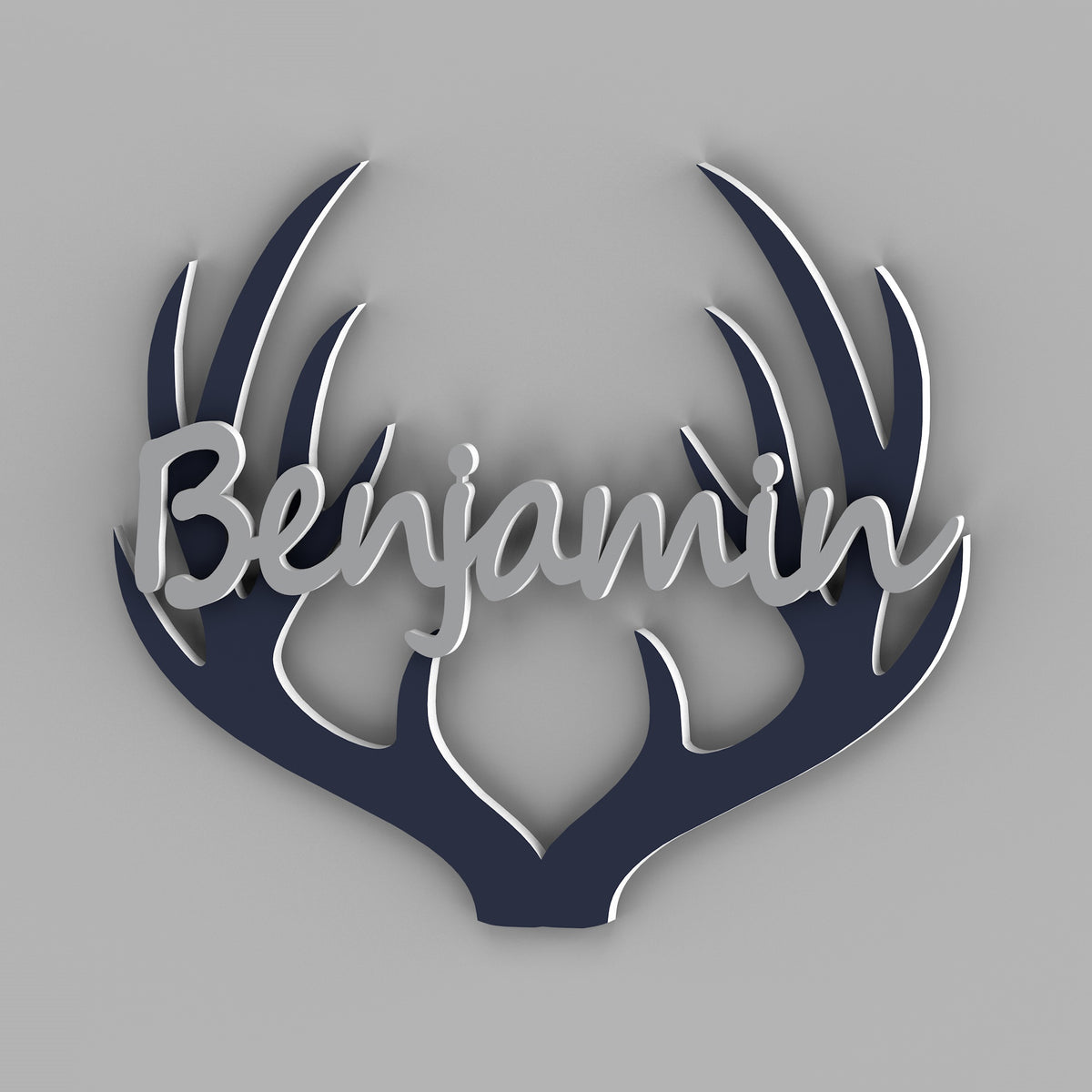 Antlers with Personalized Name - Farmhouse Nursery Sign - Personalized Name Sign for Nursery