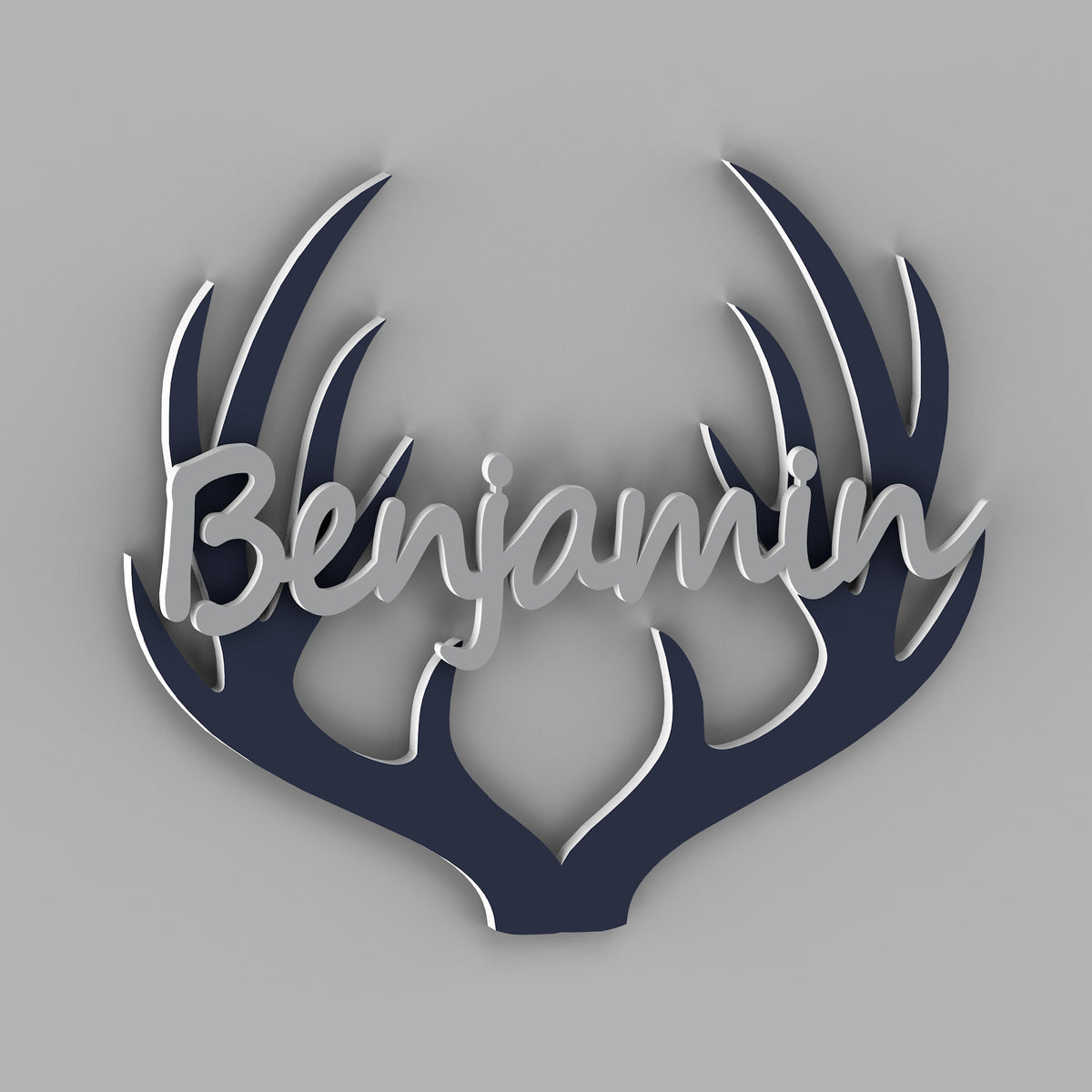Antlers with Personalized Name - Farmhouse Nursery Sign - Personalized Name Sign for Nursery