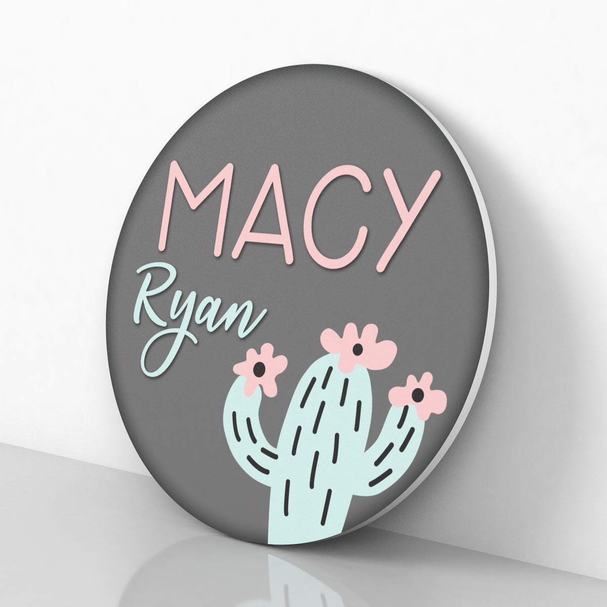 Cactus Name Sign for Nursery Decor Wall Art - Personalized Name Sign for Girls - Girls Cactus Nursery Decor