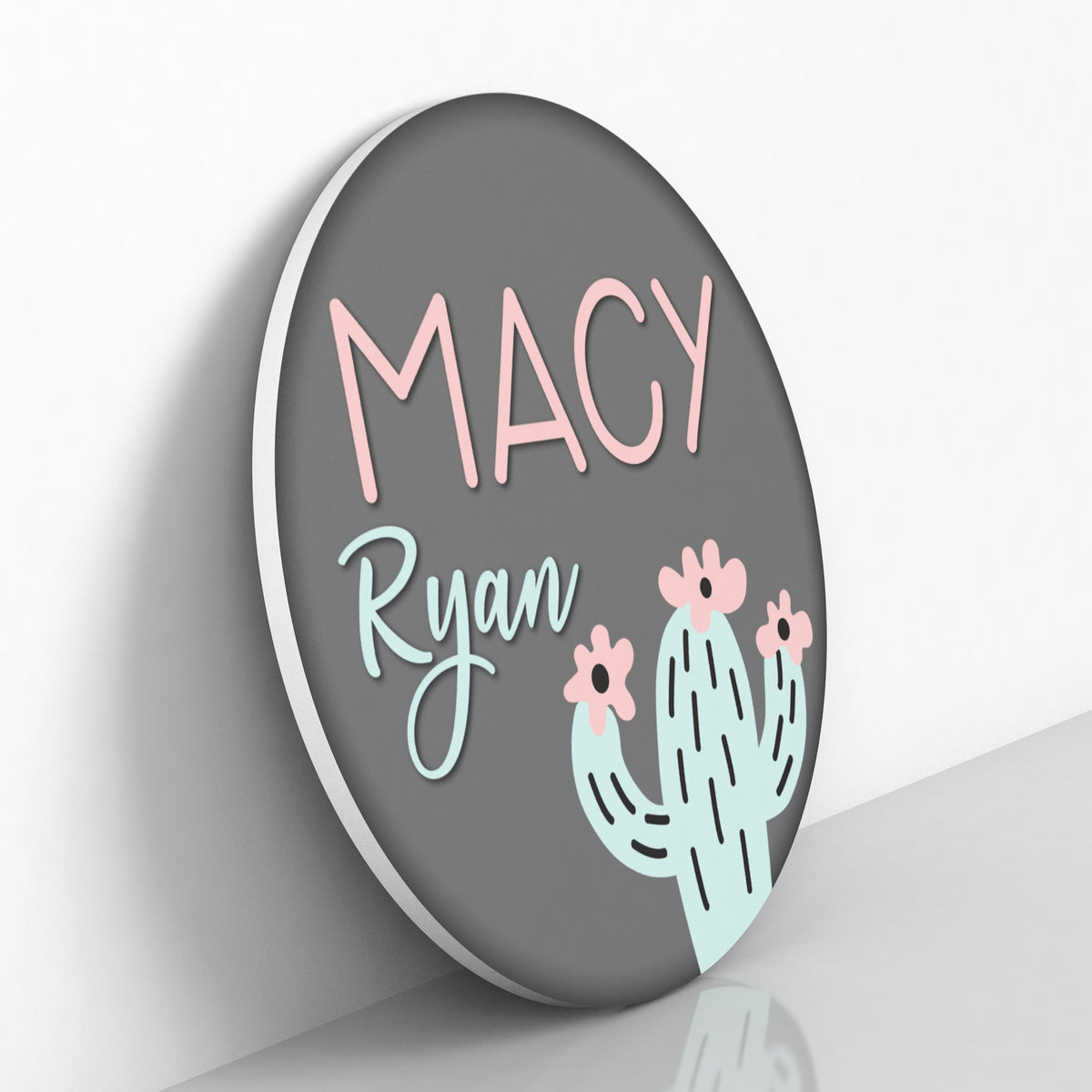 Cactus Name Sign for Nursery Decor Wall Art - Personalized Name Sign for Girls - Girls Cactus Nursery Decor