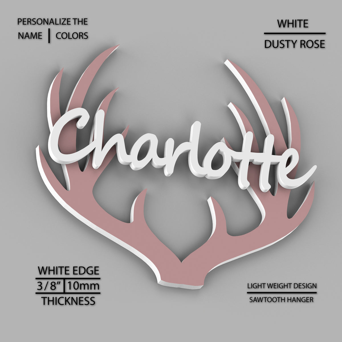 Antlers with Personalized Name