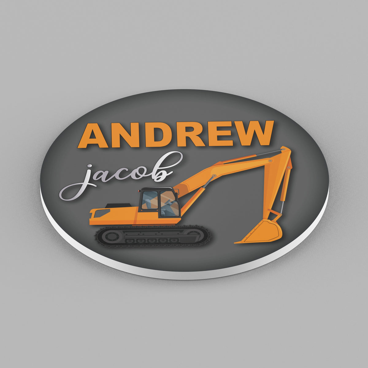 Construction Themed Name Sign - Personalized Name Sign for Kids Bedroom Decor