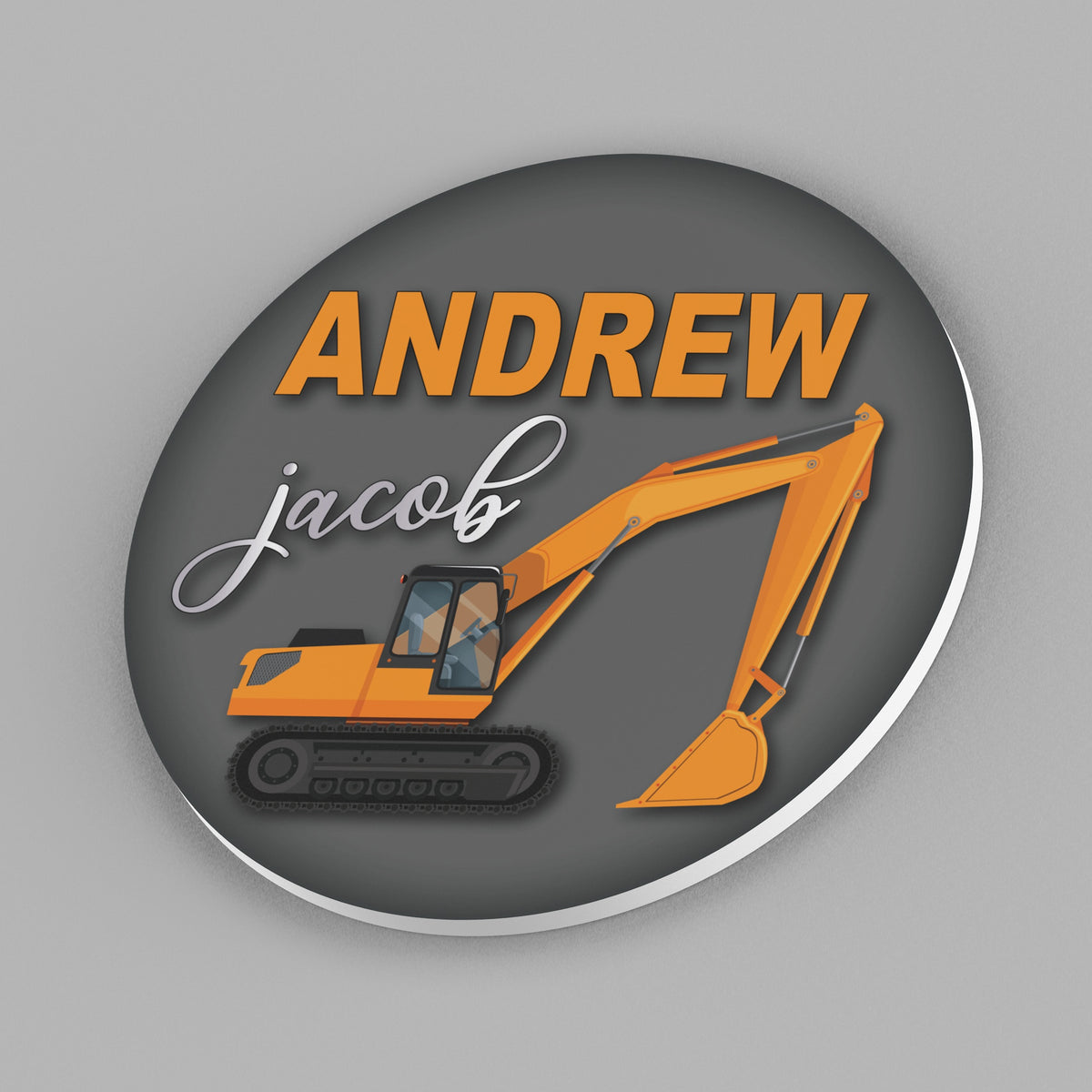 Construction Themed Name Sign - Personalized Name Sign for Kids Bedroom Decor
