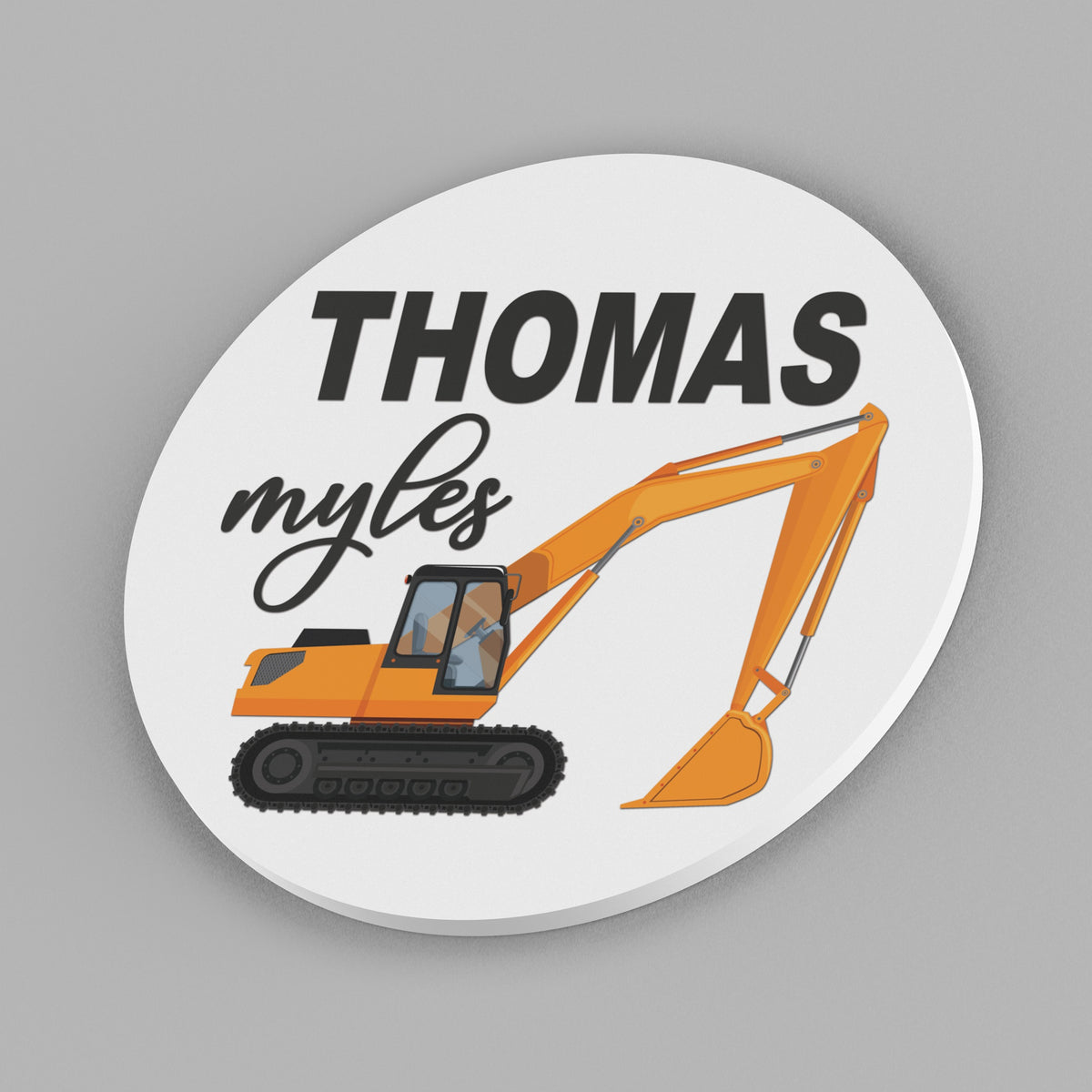 Construction Themed Name Sign - Personalized Name Sign for Kids Bedroom Decor