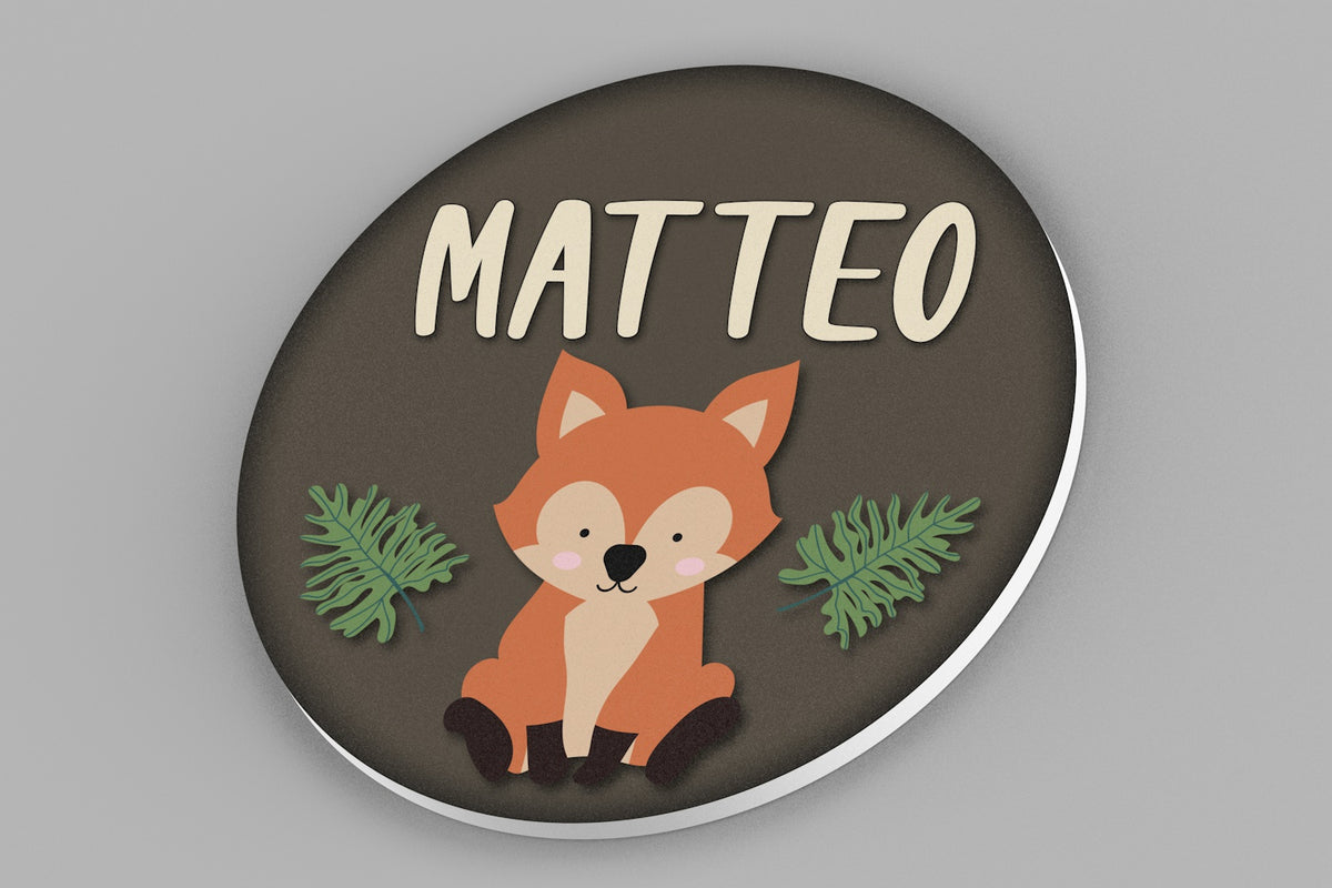 Woodland Nursery Name Sign - Fox Nursery Decor
