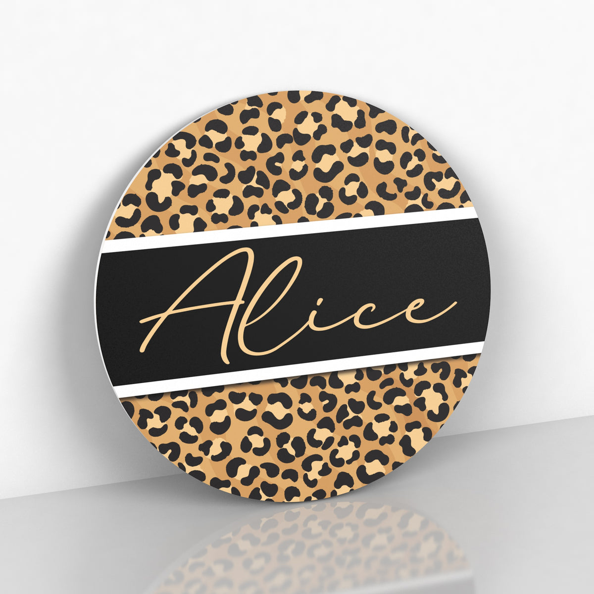 Leopard Print Name Sign - Personalized Name Sign - Leopard Home Decor
