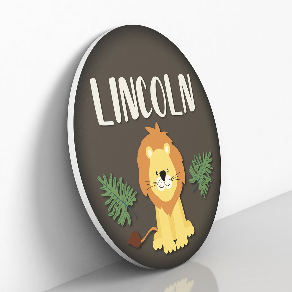 Lion Theme Nursery Name Sign - Safari Nursery Personalized Baby Name Sign