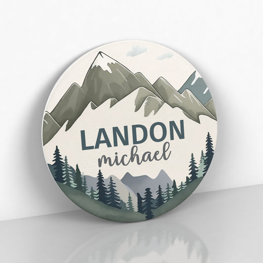 Woodland Nursery Name Sign - Mountain Nursery Decor - Personalized Name Sign for Kids and Babys