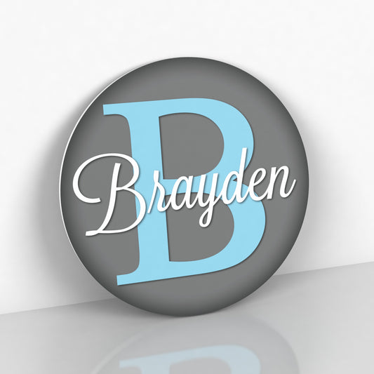 Round Name Sign for Nursery - Personalized Gift for New Baby - Nursery Wall Sign - Custom Name Sign for Kids Rooms