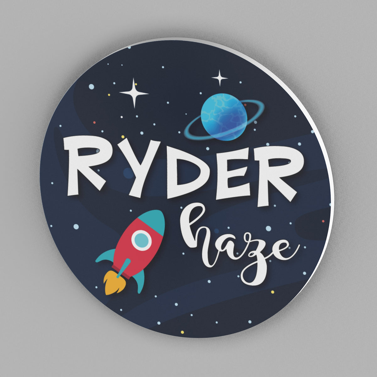 Personalized Name Signs for Kids Room Space Theme - Outer Space Name Sign for Nursery