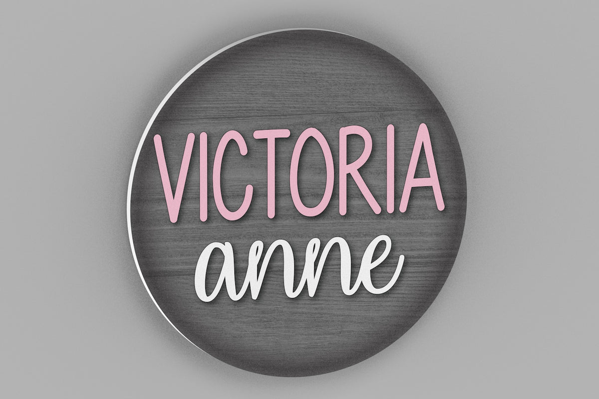 Personalized Round Name Sign for Nursery and Bedroom Wall Decor