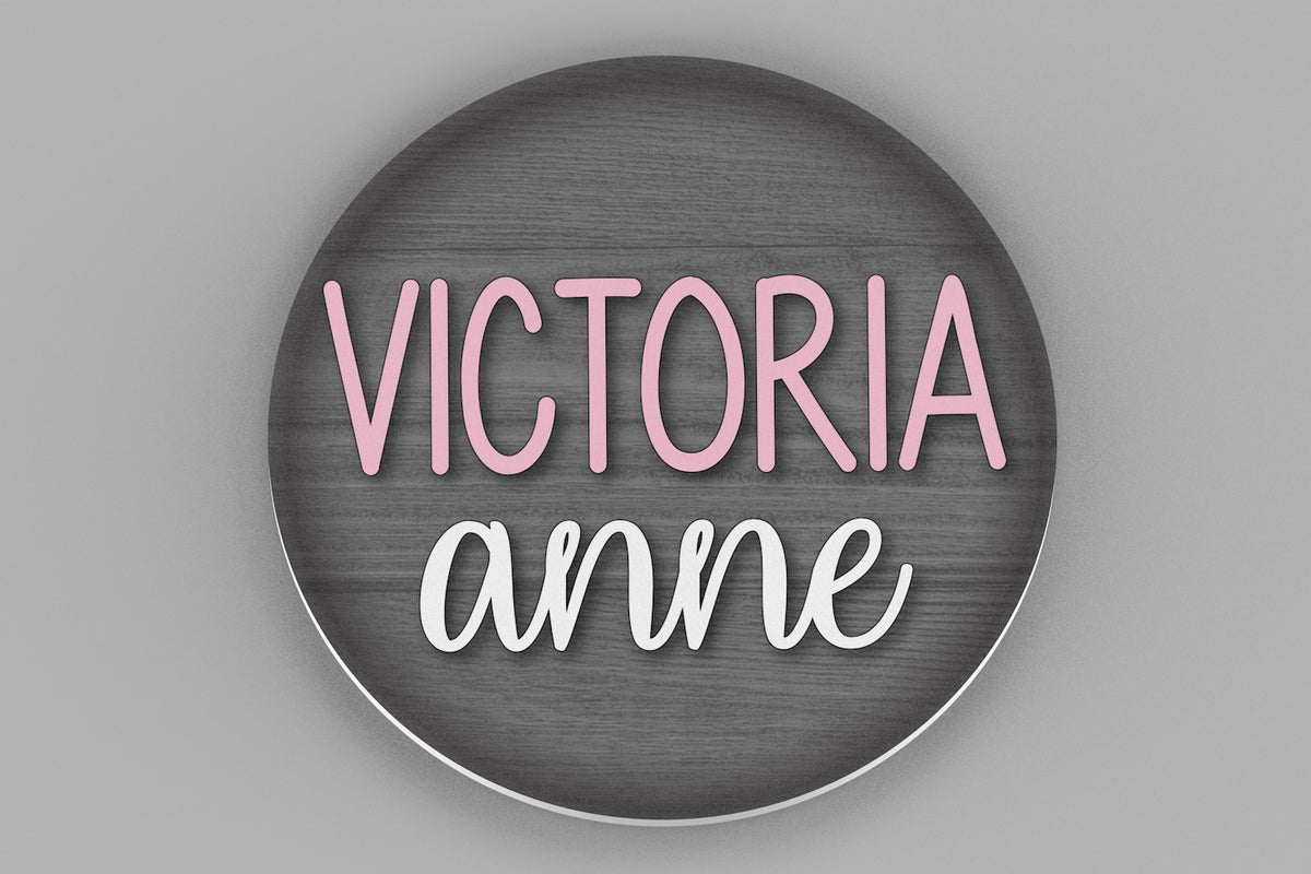 Personalized Round Name Sign for Nursery and Bedroom Wall Decor
