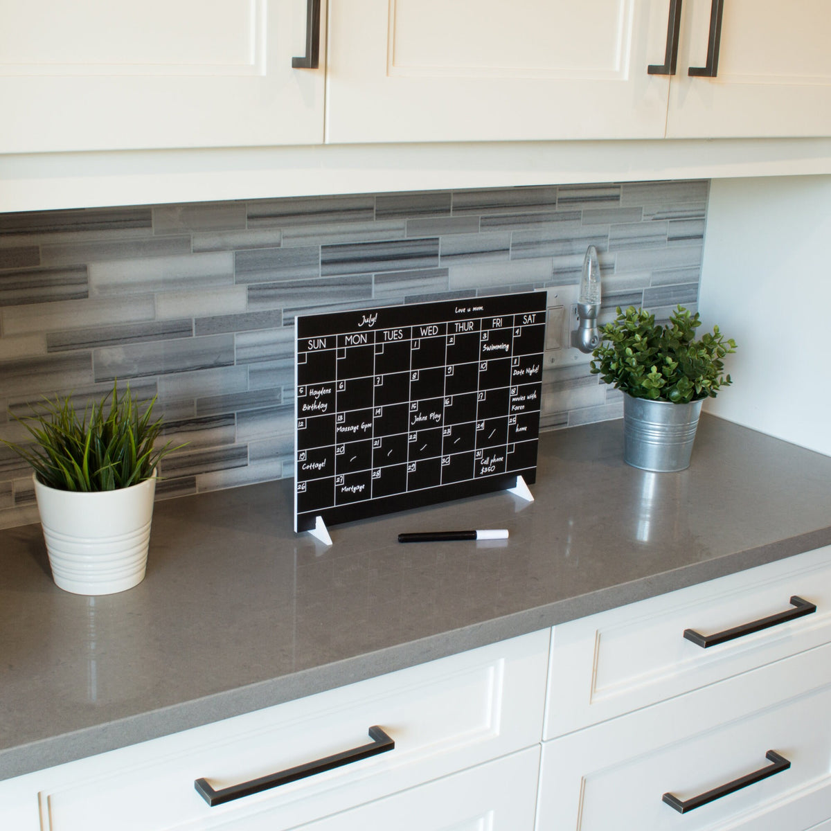 Liquid Chalk Calendar | Free-Standing Chalkboard Calendar | Erasable