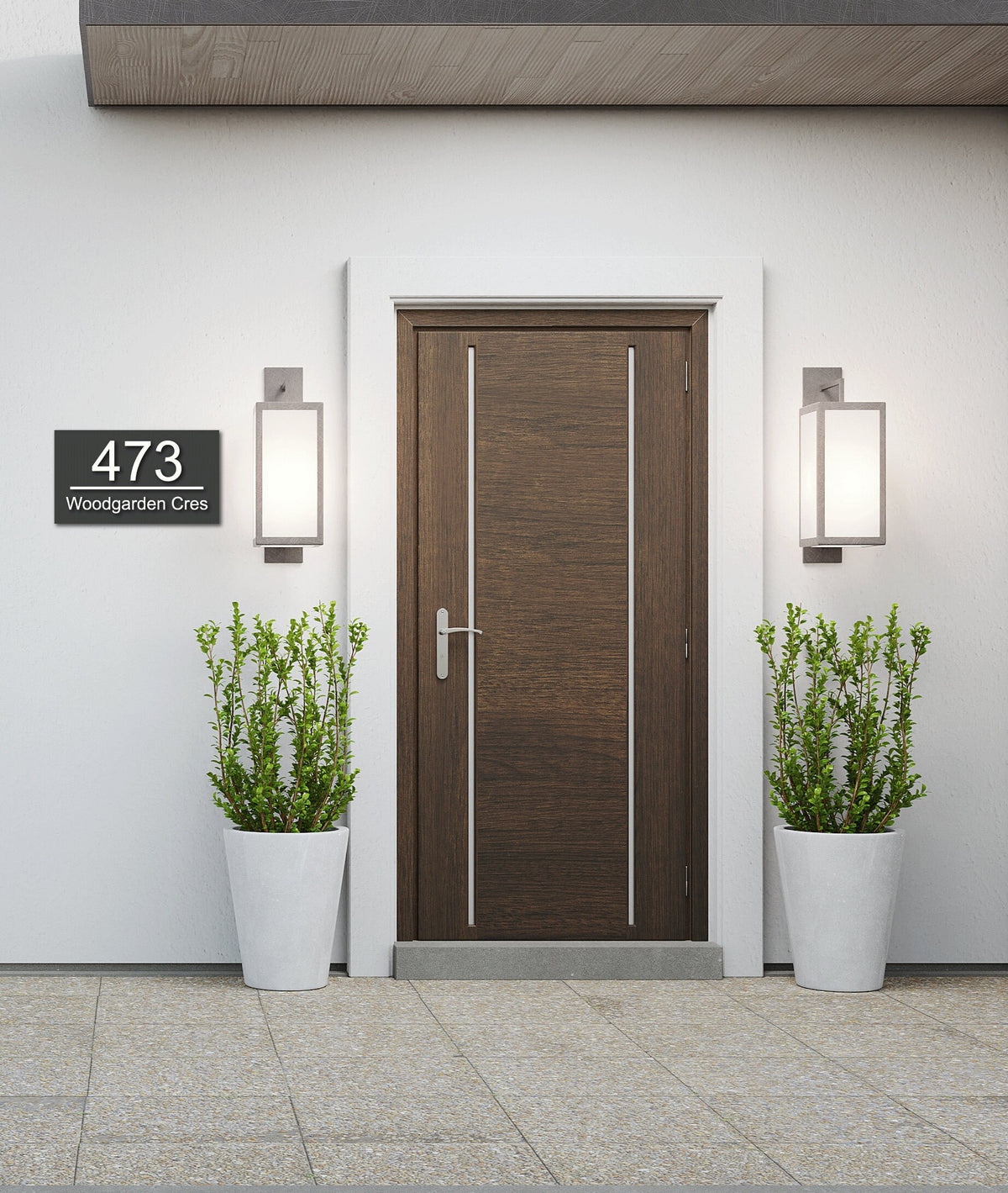 Modern Address Plaque, House Number and Street Sign