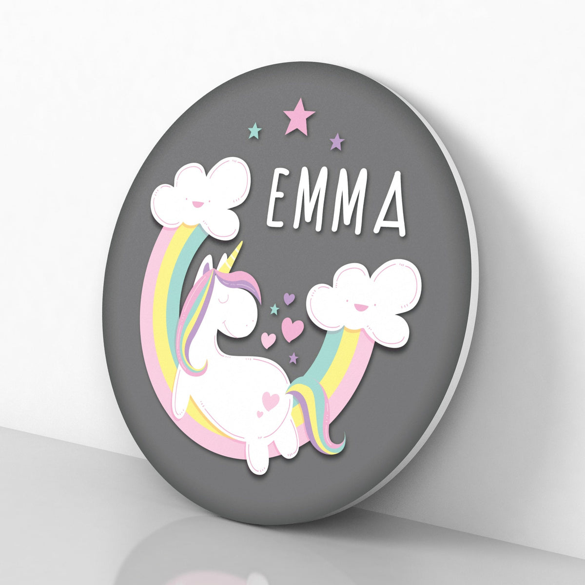 Unicorn Wall Decor, Baby Shower Gift, Round Personalized Name Sign, Baby Girl Nursery Decor, First Birthday Gift, New Baby Gift, Baby Girl