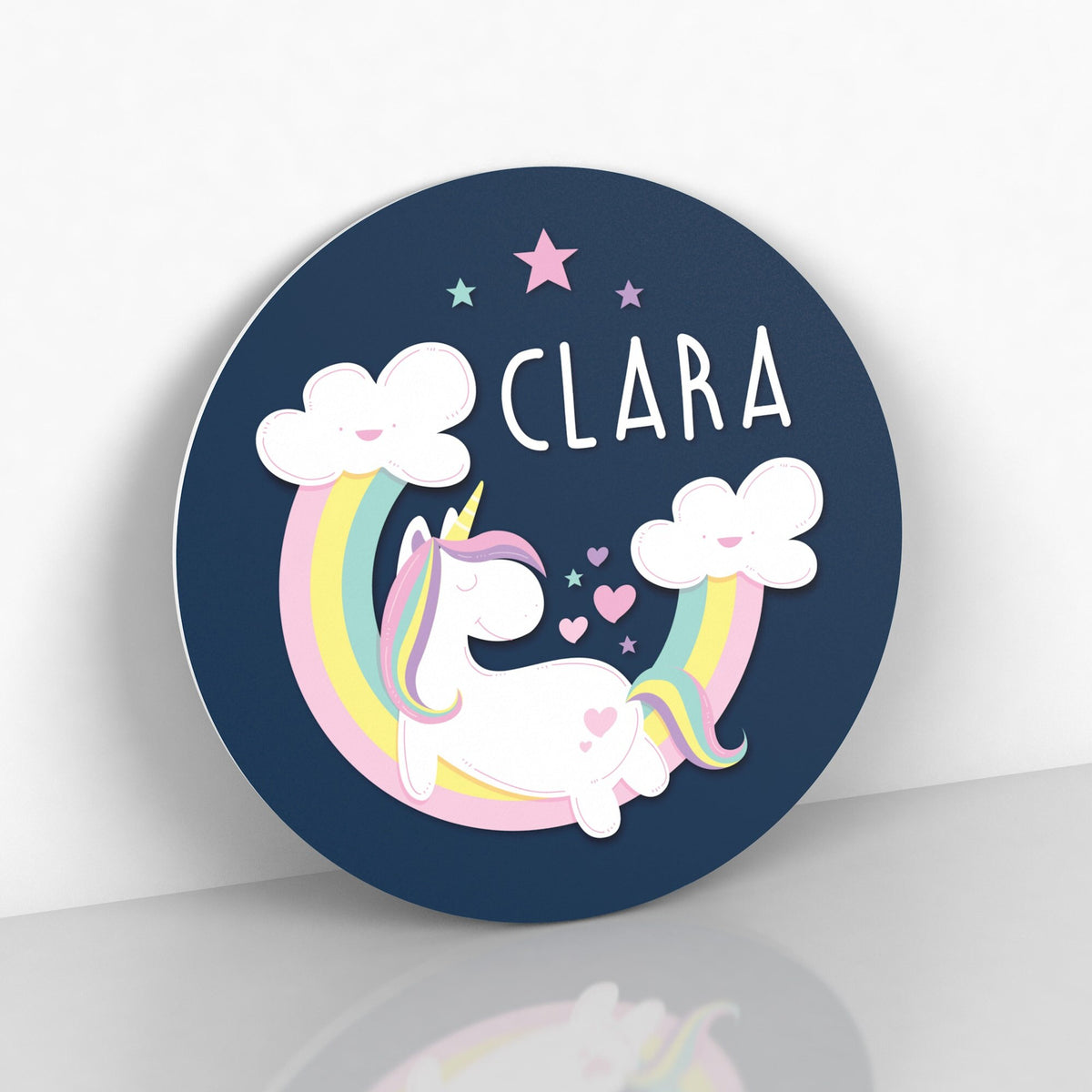 Unicorn Wall Decor, Baby Shower Gift, Round Personalized Name Sign, Baby Girl Nursery Decor, First Birthday Gift, New Baby Gift, Baby Girl