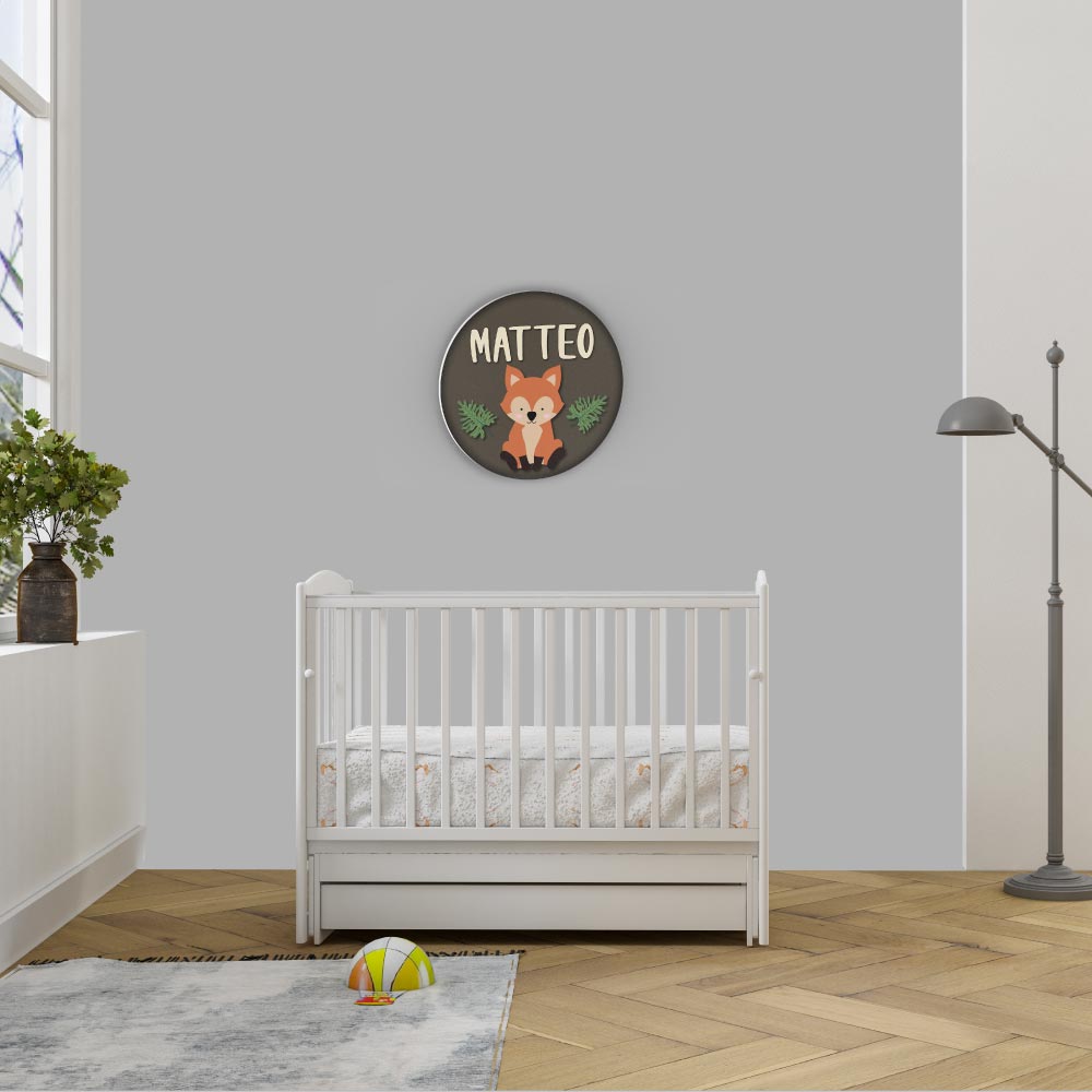 Woodland Nursery Name Sign - Fox Nursery Decor